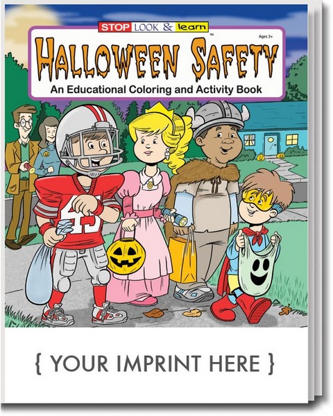 CS0473 HALLOWEEN Safety Coloring and Activity Book with Custom Imprint